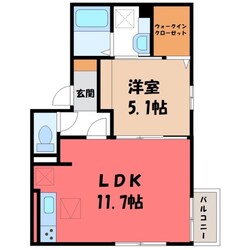 宇都宮駅 バス8分  竹林保育園入口下車：停歩3分 1階の物件間取画像